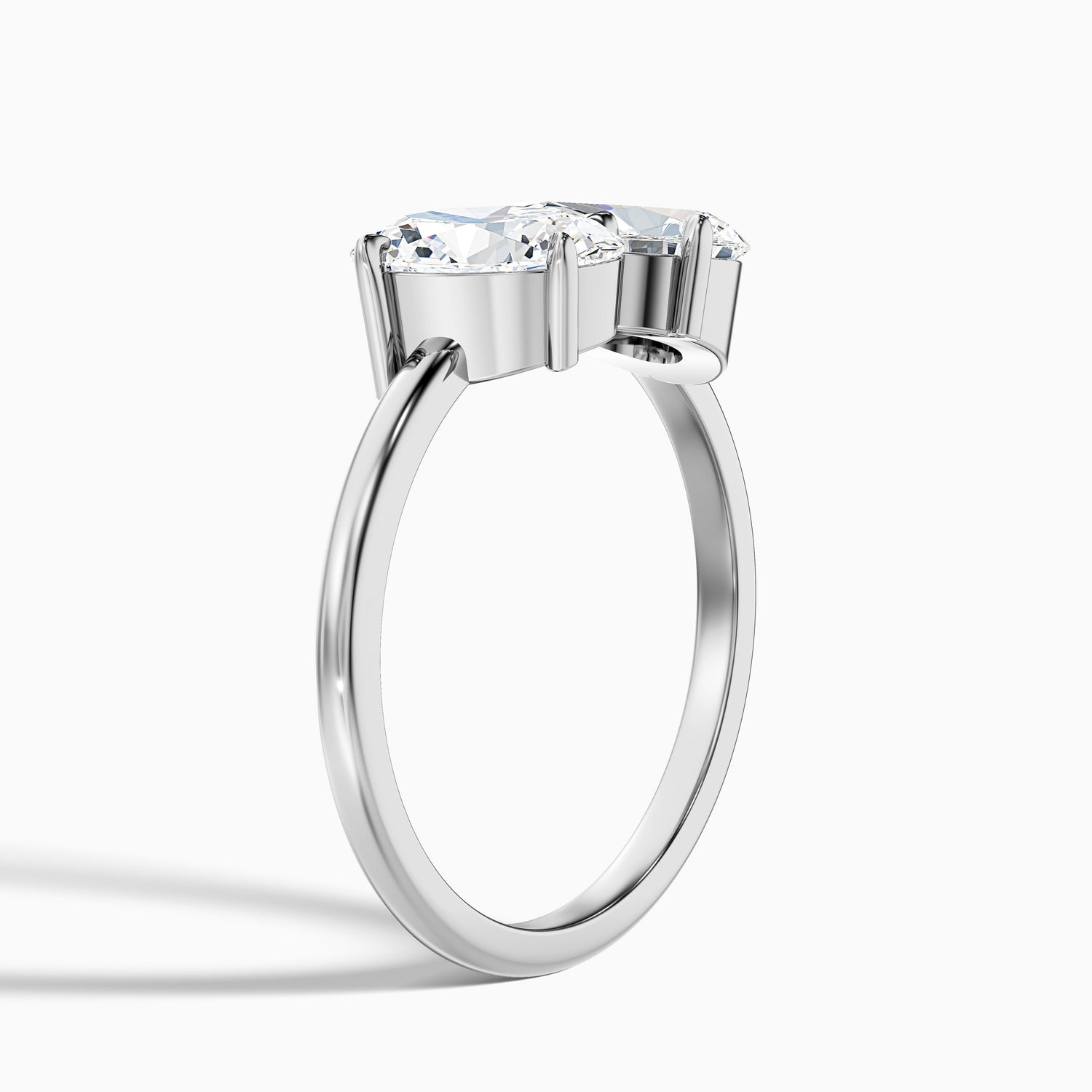 Heidi Toi Et Moi Ring in 925 Sterling Silver With Oval and Pear Two Stone Lab Grown Diamond (3.5 Ct. Tw.)