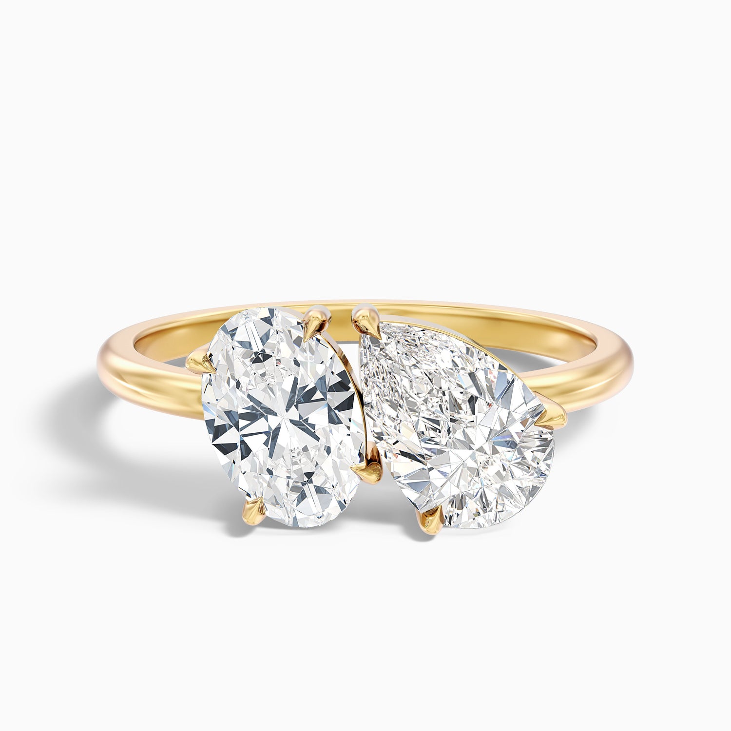 Heidi Toi Et Moi Ring in Platinum With Oval and Pear Two Stone Moissanite Diamond (4 Ct. Tw.)