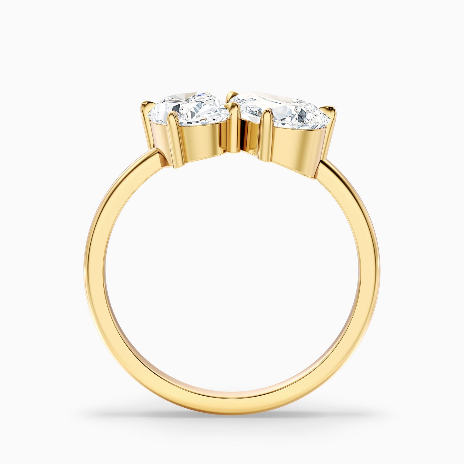 Heidi Toi Et Moi Ring in 18k White Gold With Oval and Pear Two Stone Lab Grown Diamond (2 Ct. Tw.)