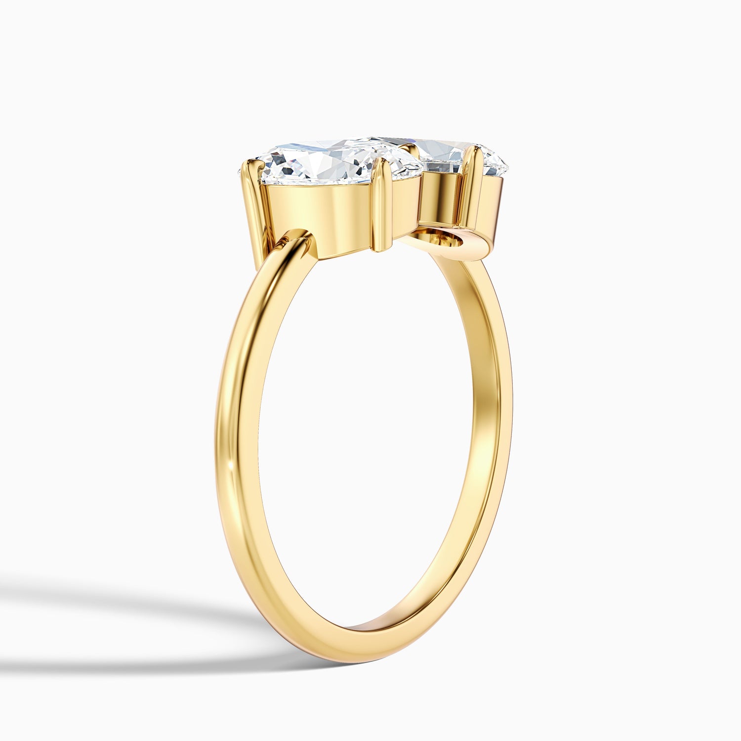 Heidi Toi Et Moi Ring in 10k Yellow Gold With Oval and Pear Two Stone Moissanite Diamond (4.5 Ct. Tw.)