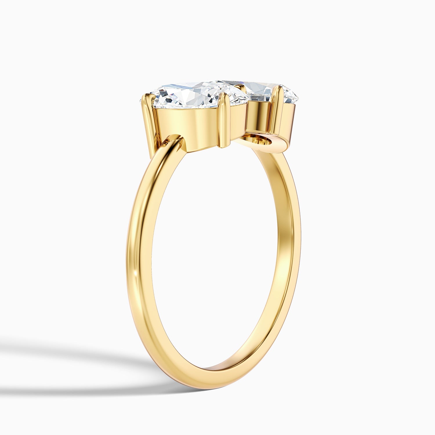 Heidi Toi Et Moi Ring in 925 Sterling Silver With Oval and Pear Two Stone Moissanite Diamond (5 Ct. Tw.)