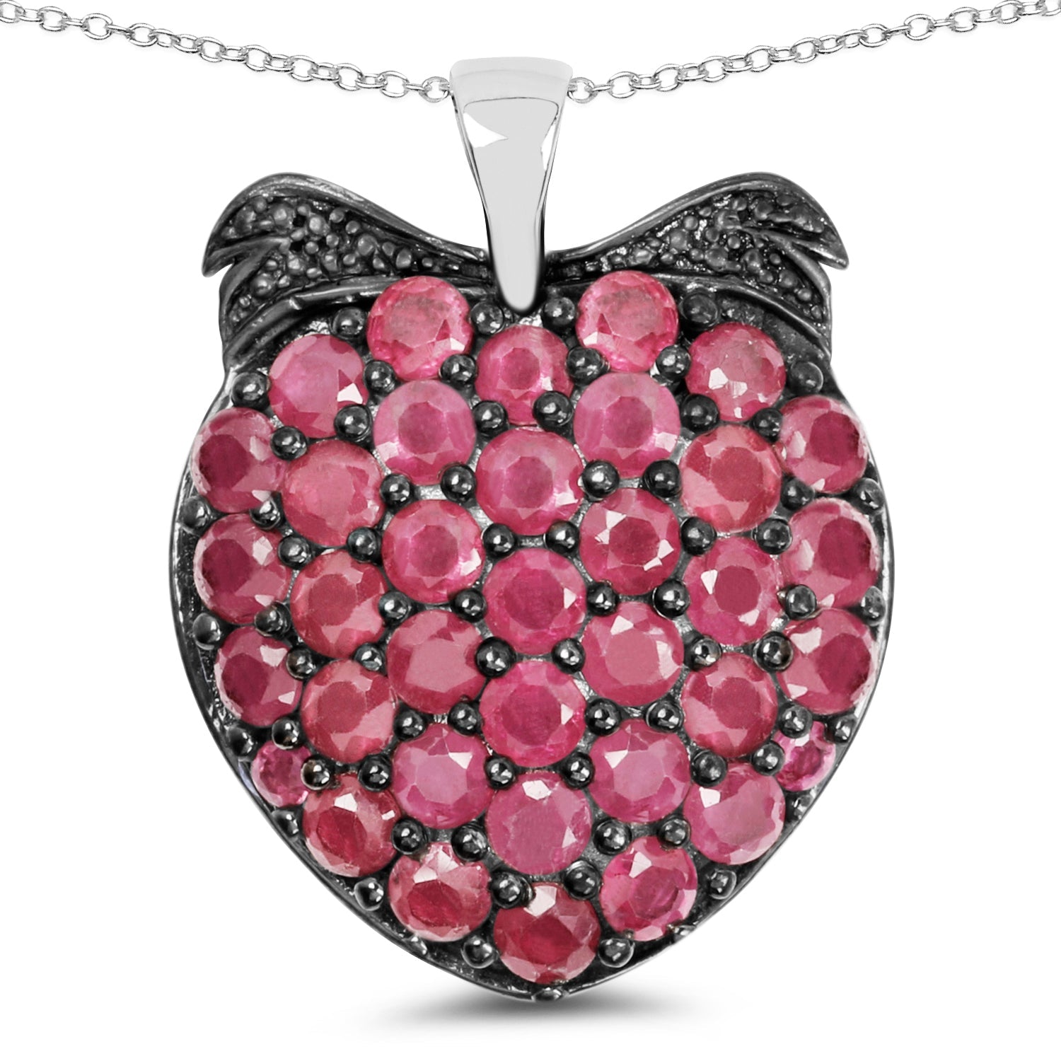 4.51 Carat Genuine Ruby .925 Sterling Silver Pendant  DestGlow