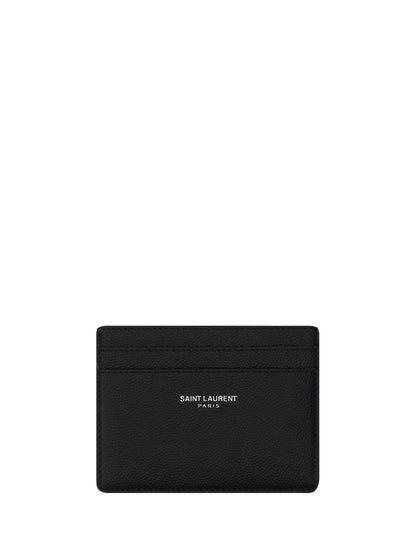 Saint Laurent Men Grain De Poudre Leather Cardholder by Luosophy