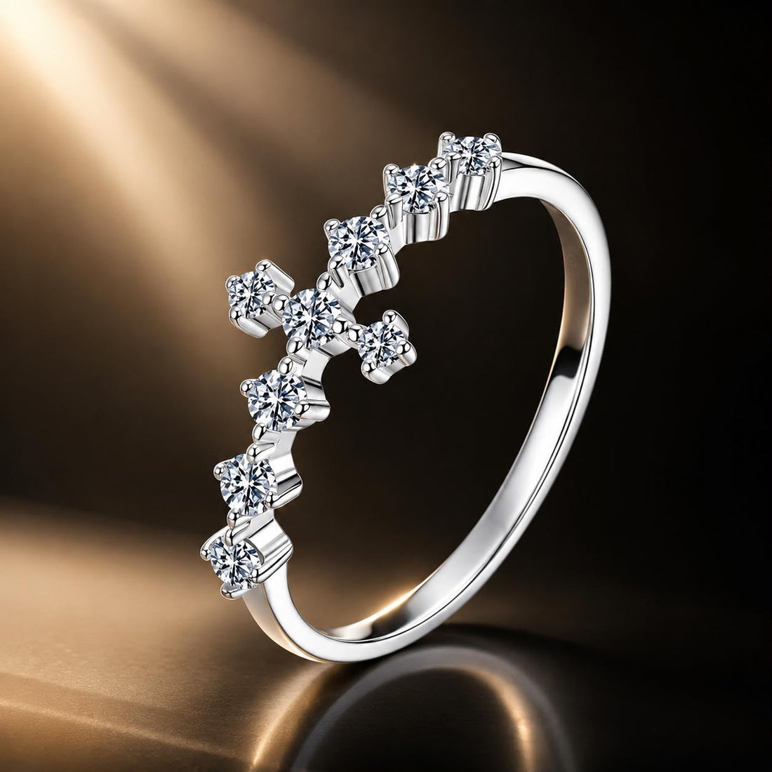 925 Sterling Silver Moissanite 0.15-0.20 Carat Ring for Women, Size 6  DestGlow