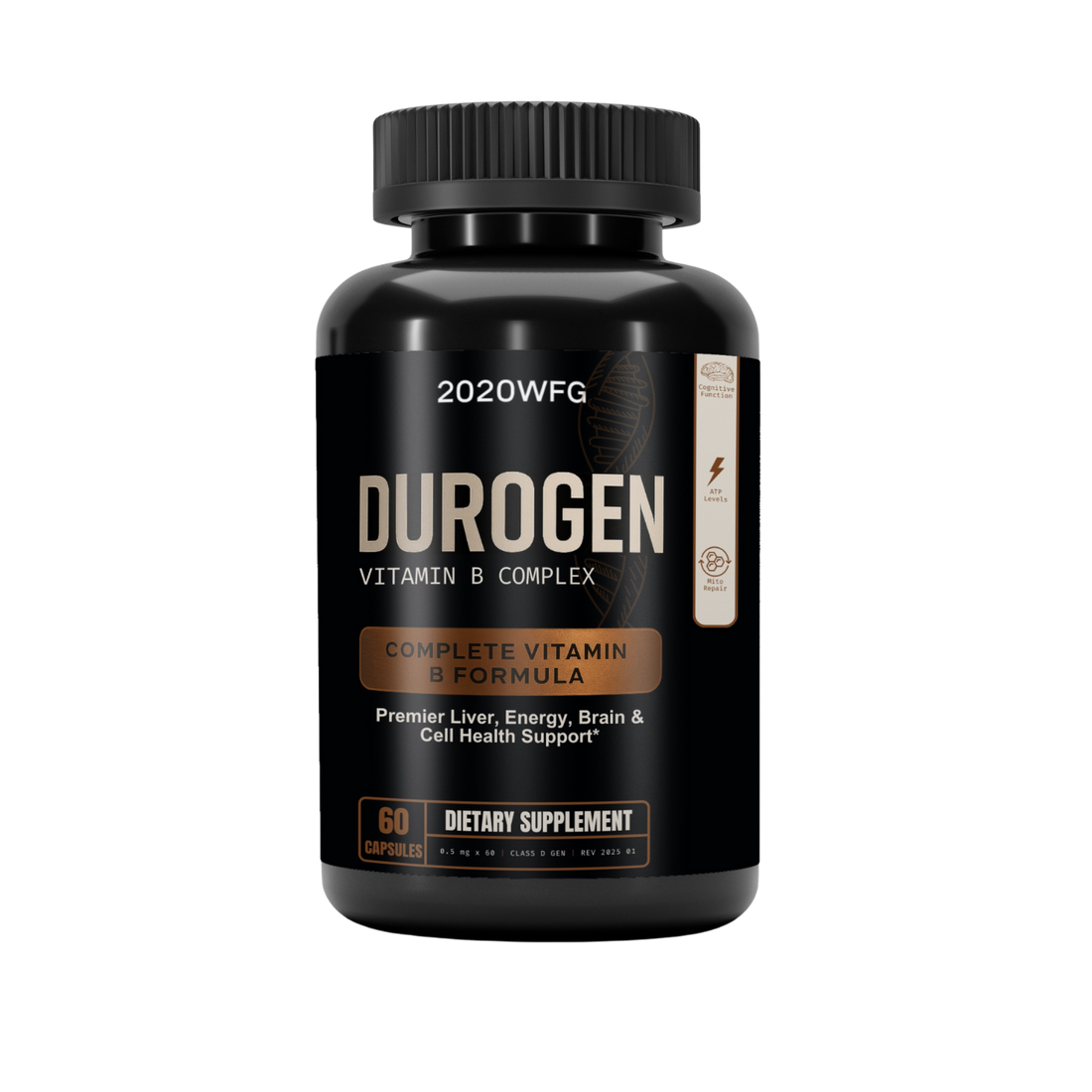 DUROGEN: Cellular Performance Complex | 60 Capsules – Activated B-Vitamins, CoQ10 &amp; Mitochondrial Support for Recovery &amp; Vitality