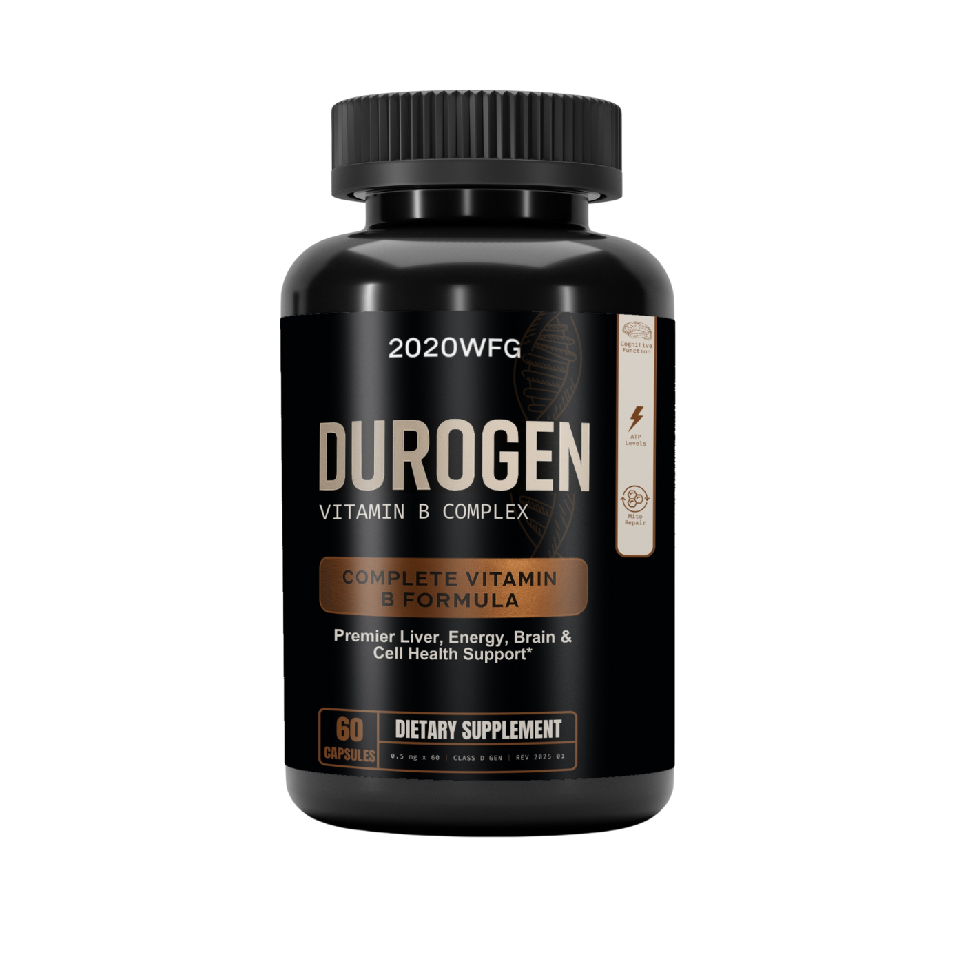 DUROGEN: Cellular Performance Complex | 60 Capsules – Activated B-Vitamins, CoQ10 &amp; Mitochondrial Support for Recovery &amp; Vitality