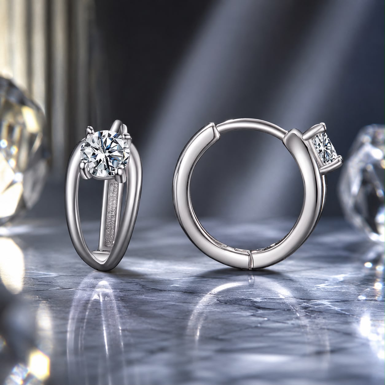 925 Sterling Silver 0.40 Carat Moissanite Earrings for Women  DestGlow
