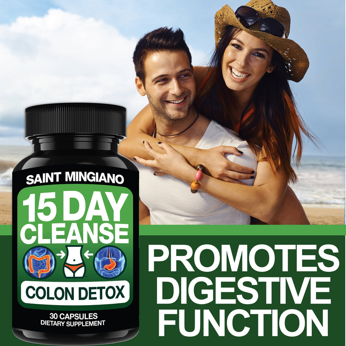 3 x Bundle - 15 Day Cleanse | Colon Cleanse &amp; Detox by Saint Mingiano - Supplements &amp; Wellness Dedicated to Holistic Health