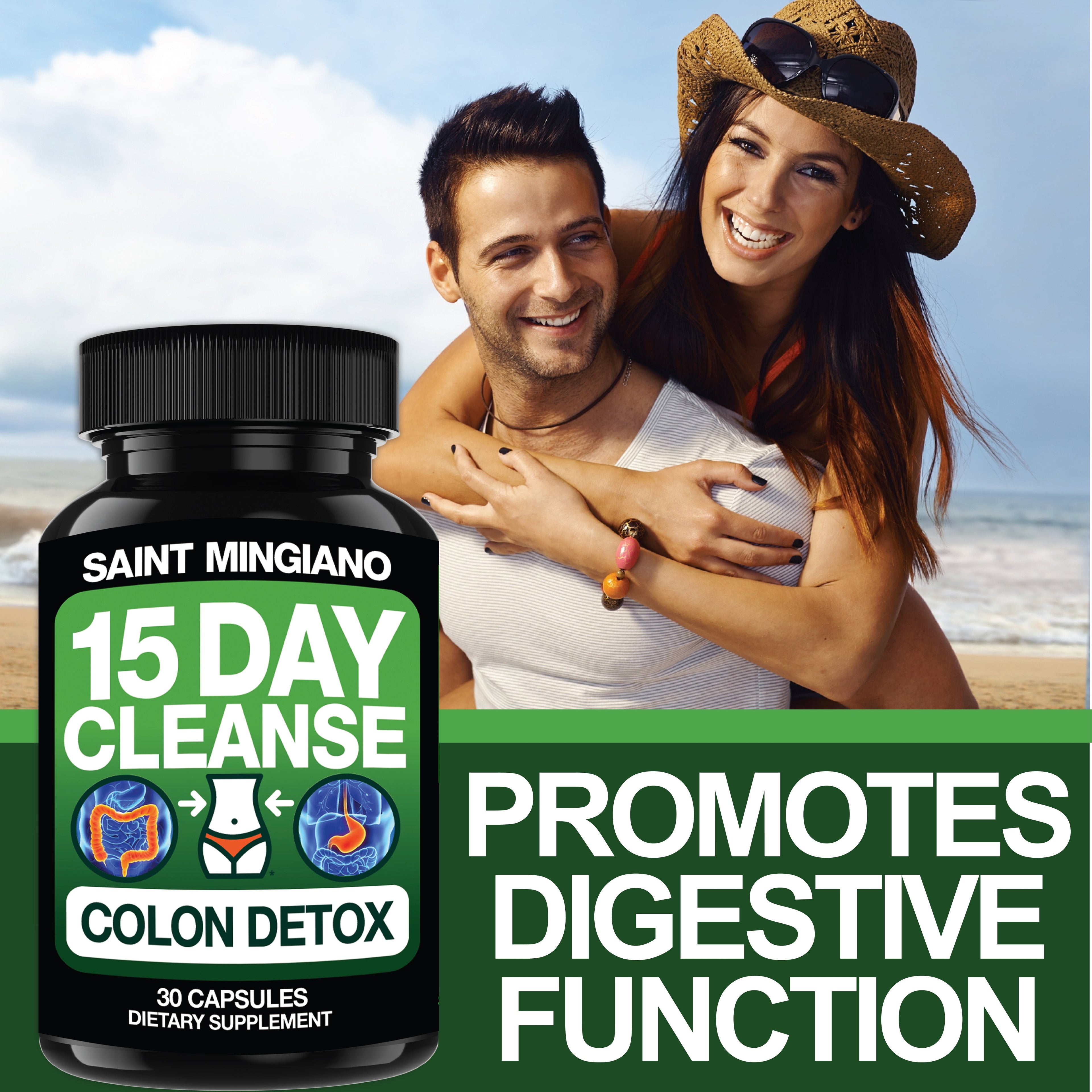 3 x Bundle - 15 Day Cleanse | Colon Cleanse &amp; Detox by Saint Mingiano - Supplements &amp; Wellness Dedicated to Holistic Health
