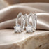 925 Sterling Silver Earrings with CZ Pavé Setting, 1.4*0.62cm for Women  DestGlow