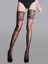 Lace Floral Black Sheer Stockings - accessories