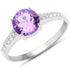 1.33 Carat Genuine Amethyst and White Topaz .925 Sterling Silver Ring  DestGlow