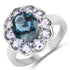 4.60 Carat Genuine London Blue Topaz and Tanzanite .925 Sterling Silver Ring  DestGlow