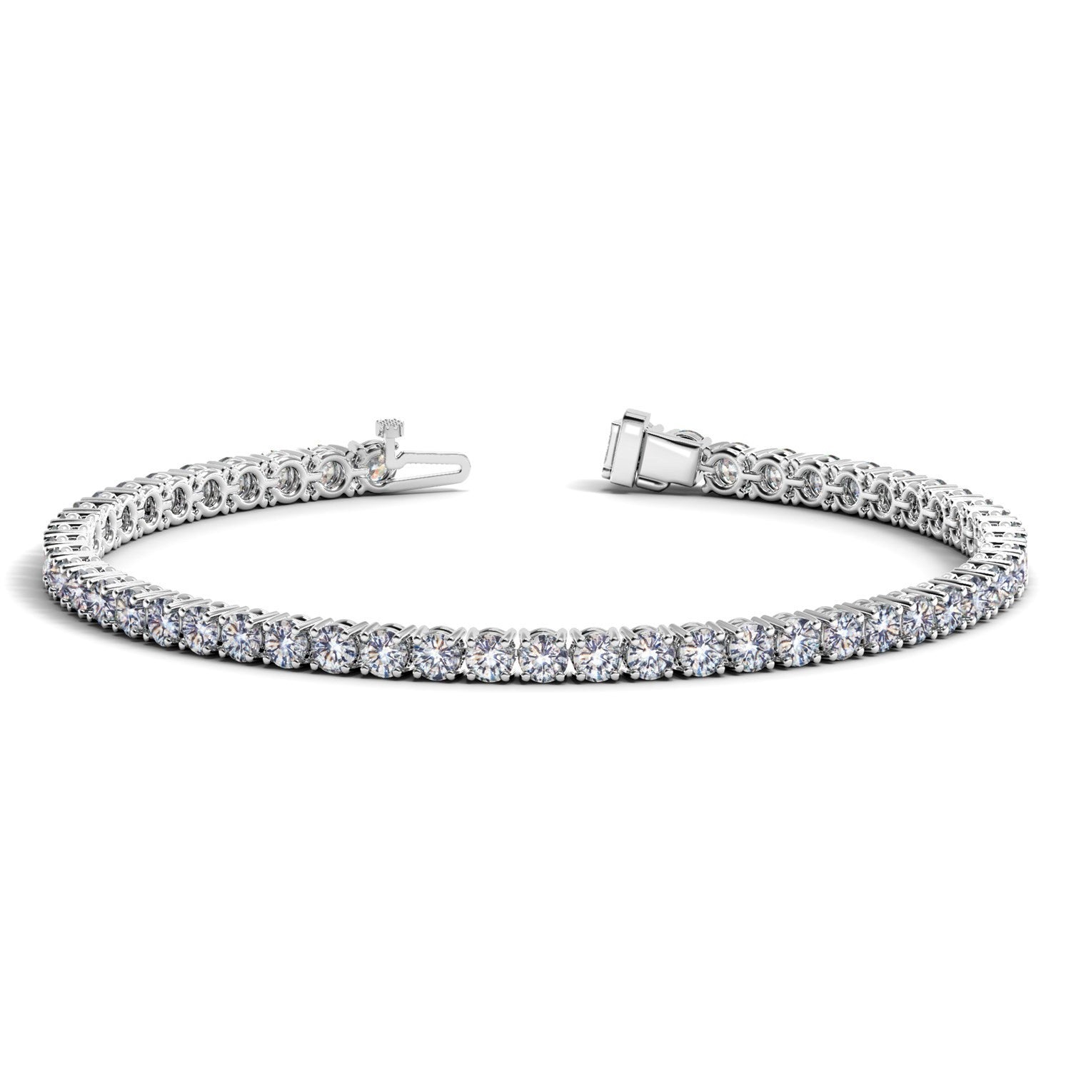 Lab Grown Round Diamond Tennis Bracelet in 14k White Gold (6 cctw F/G VS2/SI1) by Bids.com