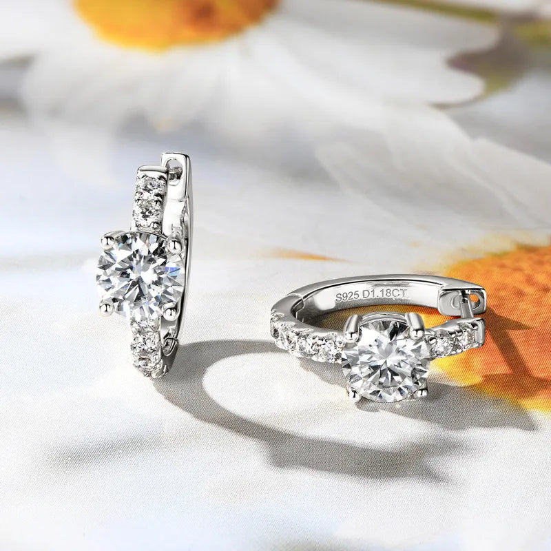 2.36 Carat Sparkala™ Zircon 925 Sterling Silver Hoop Earrings by Sparkala