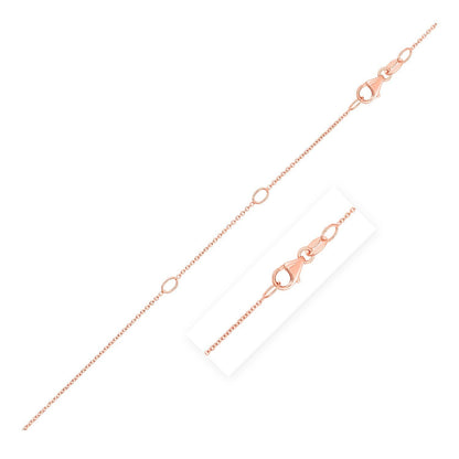 Double Extendable Cable Chain in 14k Rose Gold (1.0mm) by Bids.com