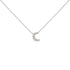 10K White Gold Diamond Accented Crescent Moon Shaped 18" Inch Pendant Necklace (H-I Color, I1-I2 Clarity) by Bids.com
