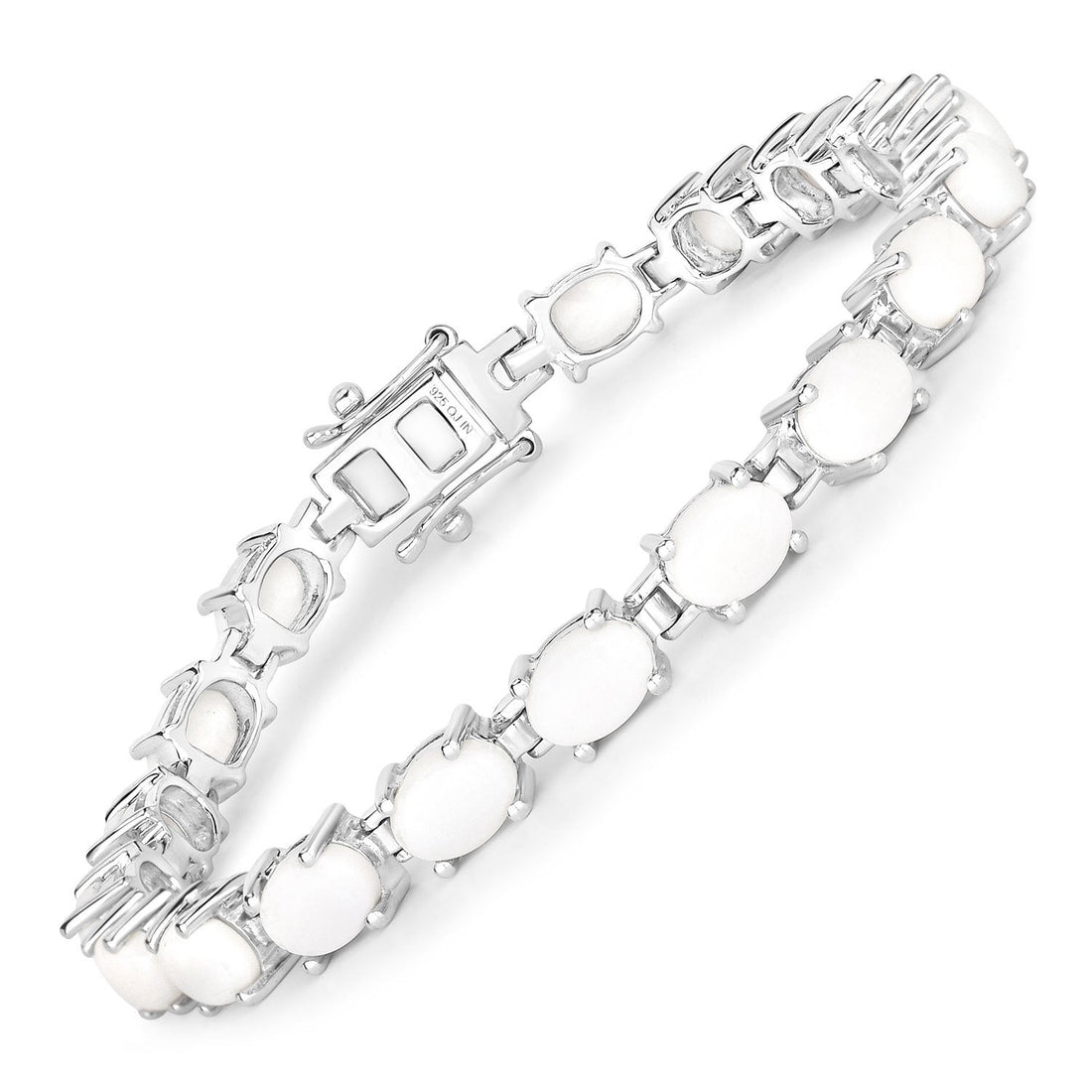 10.26 Carat Genuine Opal .925 Sterling Silver Bracelet by Bids.com