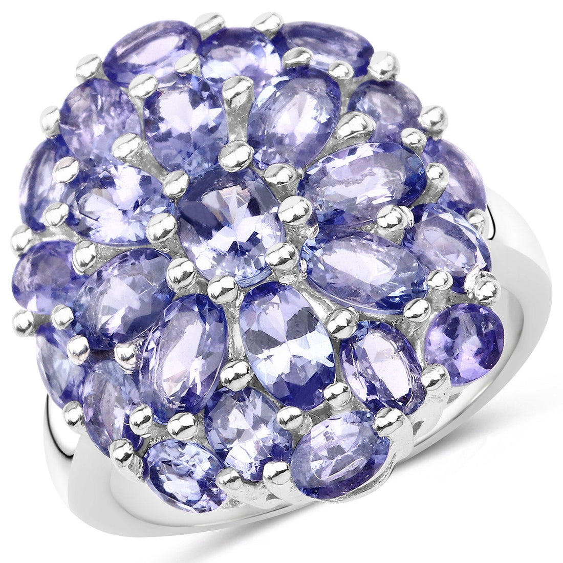 7.08 Carat Genuine Tanzanite .925 Sterling Silver Ring by Bids.com