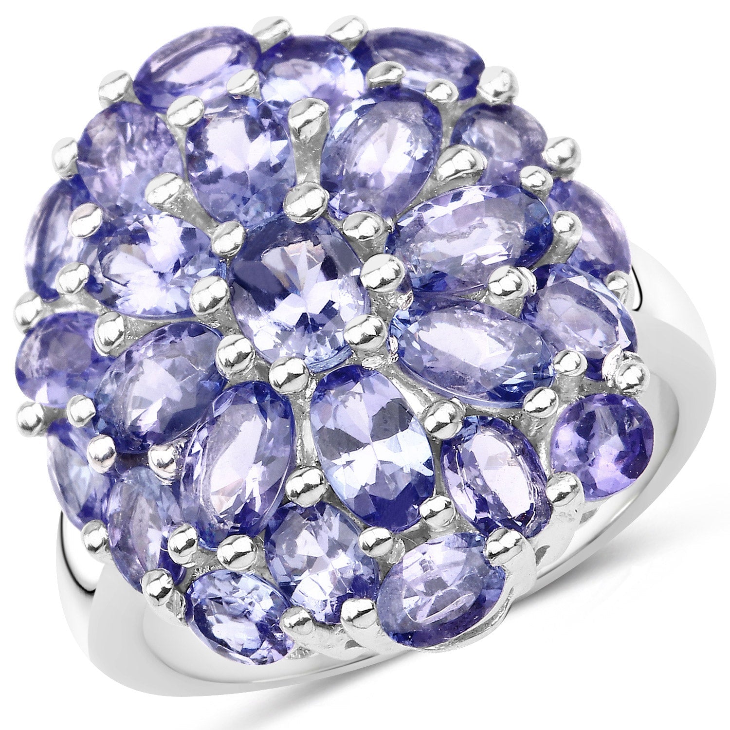 7.08 Carat Genuine Tanzanite .925 Sterling Silver Ring by Bids.com