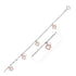 14k White and Rose Gold Anklet with Dual Heart Charms by Bids.com