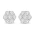 14K White Gold 3 cttw Prong Set Round-Cut Diamond Floral Cluster Stud Earring (I-J Color, SI1-SI2 Clarity) by Bids.com