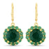 8.54 Carat Dyed Emerald and Emerald .925 Sterling Silver Earrings  DestGlow