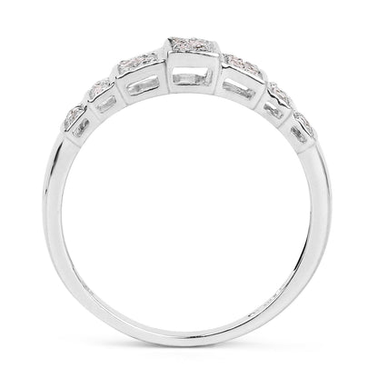 14K White Gold Plated 0.26 Carat Genuine White Diamond .925 Sterling Silver Ring by Bids.com