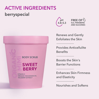 ORGANIC MIMI, BODY SCRUB SWEET BERRY, 250 g by Damask Rose