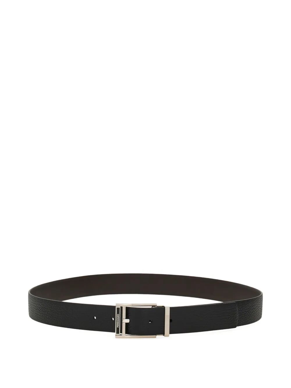 Ferragamo Men Square Buckle Reversible And Adjustable Grained Leather Belt by Luosophy
