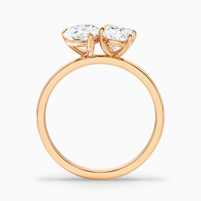 Nancy Toi Et Moi Ring in 925 Sterling Silver With Pear and Oval Two Stone Moissanite Diamond (1 Ct. Tw.)