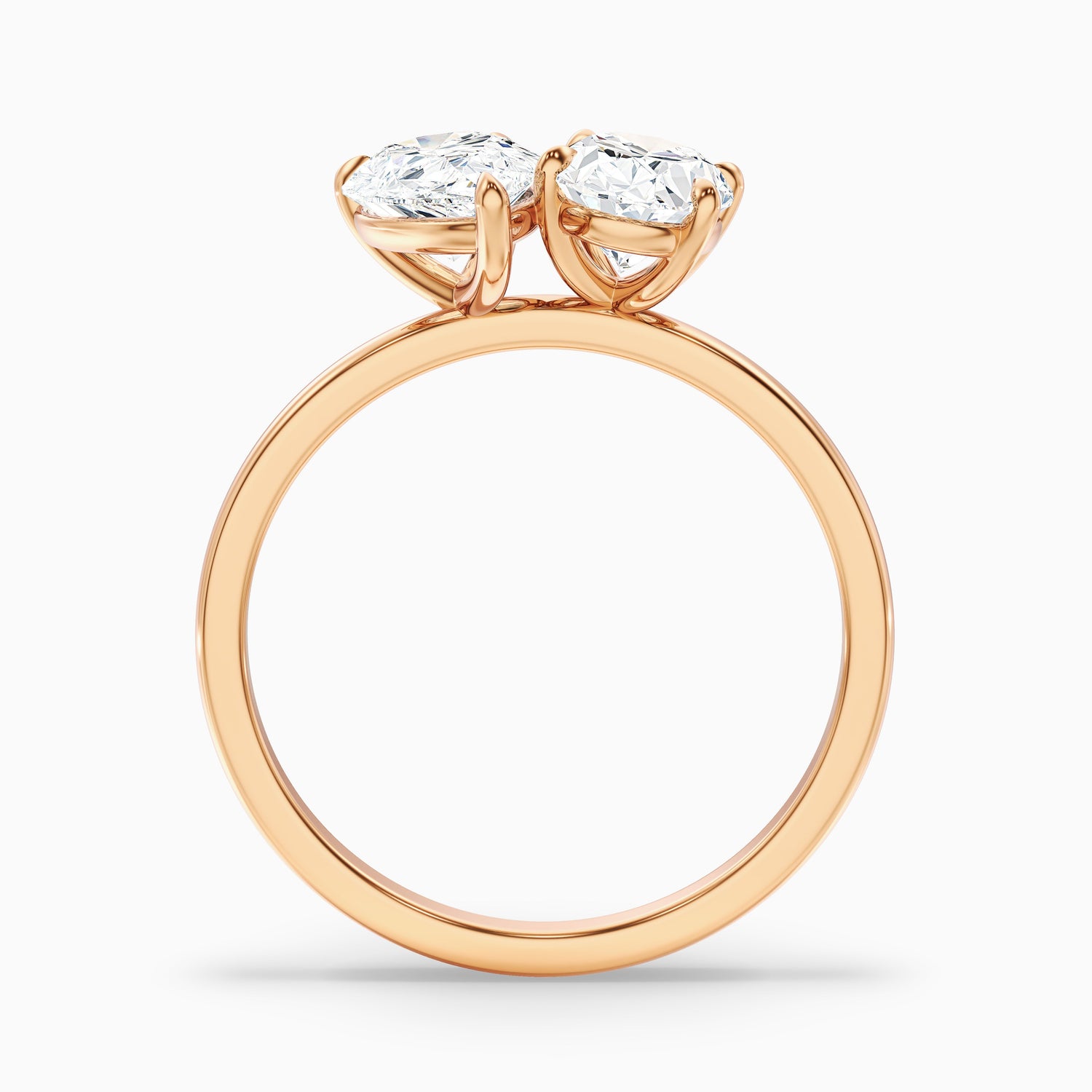 Nancy Toi Et Moi Ring in 18k Yellow Gold With Pear and Oval Two Stone Lab Grown Diamond (5 Ct. Tw.)