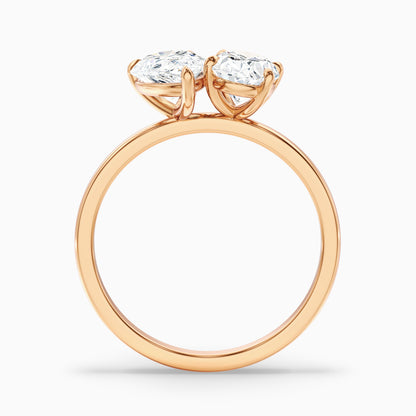 Nancy Toi Et Moi Ring in 14k Yellow Gold With Pear and Oval Two Stone Moissanite Diamond (4.5 Ct. Tw.)