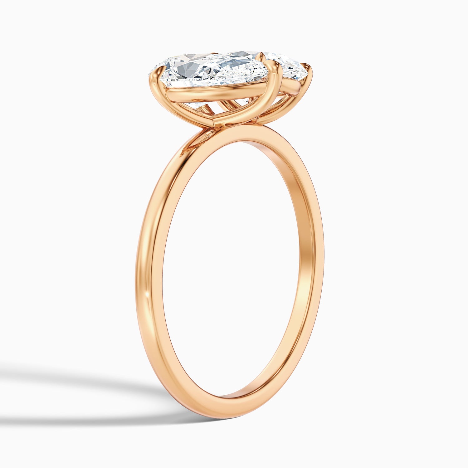 Nancy Toi Et Moi Ring in 10k Yellow Gold With Pear and Oval Two Stone Moissanite Diamond (3.5 Ct. Tw.)