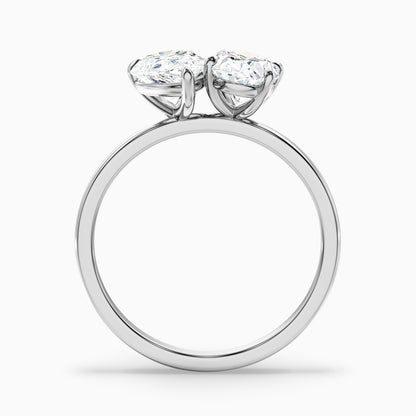 Nancy Toi Et Moi Ring in 925 Sterling Silver With Pear and Oval Two Stone Lab Grown Diamond (2 Ct. Tw.)