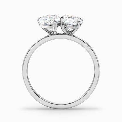 Nancy Toi Et Moi Ring in 14k Rose Gold With Pear and Oval Two Stone Moissanite Diamond (2.5 Ct. Tw.)