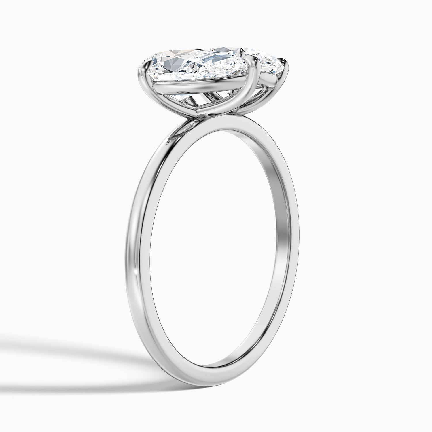 Nancy Toi Et Moi Ring in 14k Yellow Gold With Pear and Oval Two Stone Lab Grown Diamond (3 Ct. Tw.)