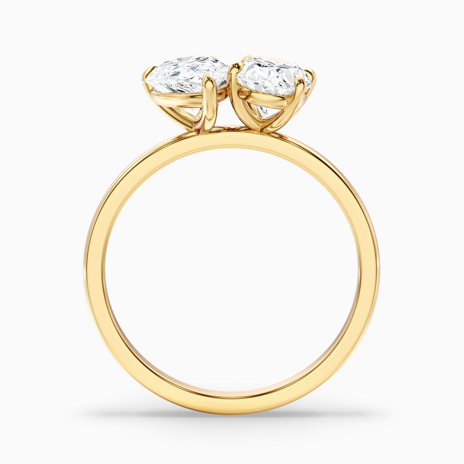 Nancy Toi Et Moi Ring in 10k Rose Gold With Pear and Oval Two Stone Moissanite Diamond (3 Ct. Tw.)