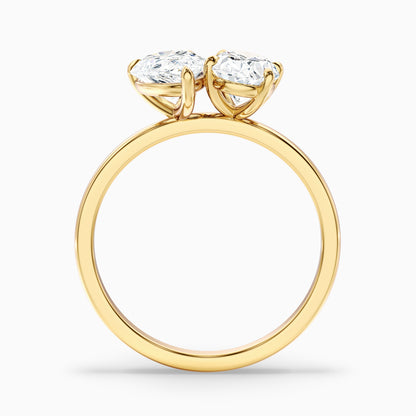 Nancy Toi Et Moi Ring in 14k Rose Gold With Pear and Oval Two Stone Moissanite Diamond (5 Ct. Tw.)