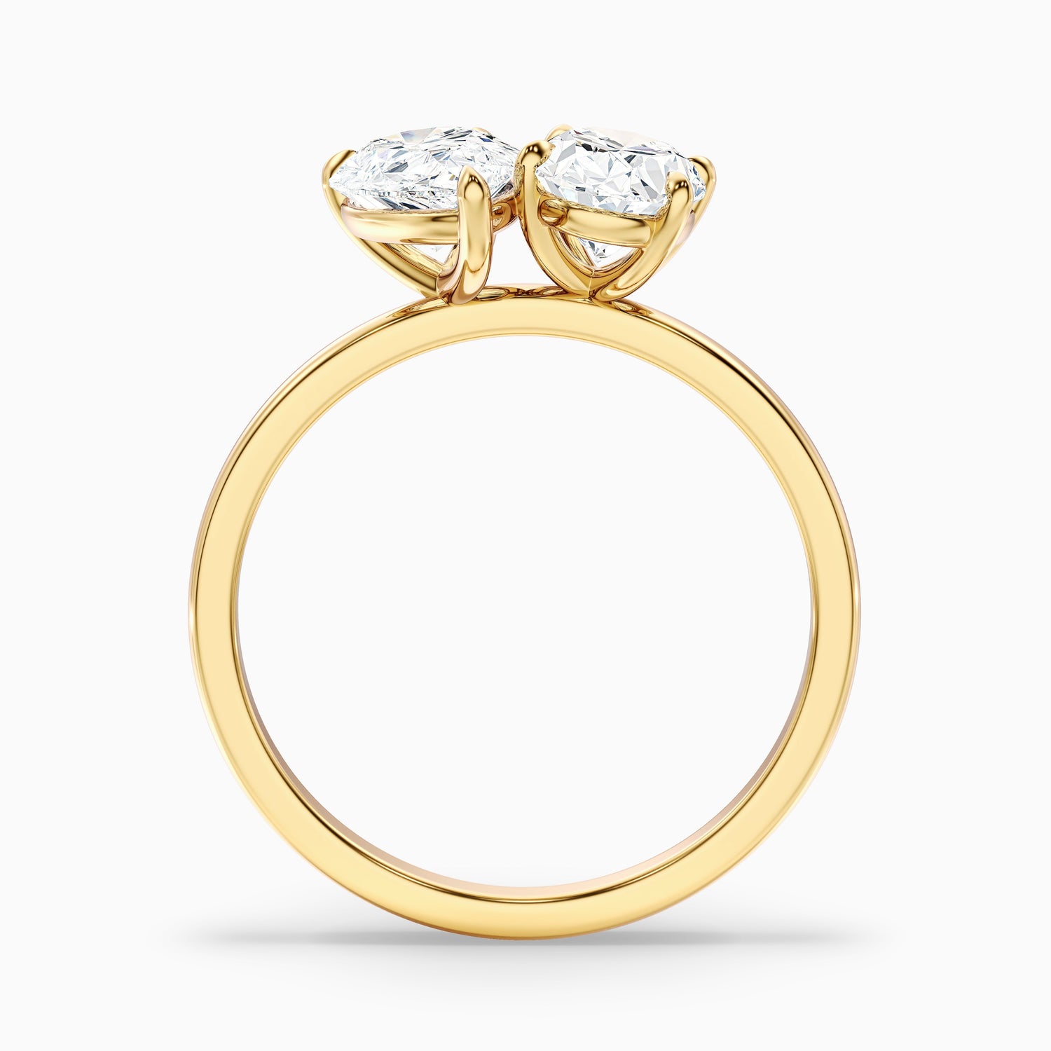 Nancy Toi Et Moi Ring in 925 Sterling Silver With Pear and Oval Two Stone Lab Grown Diamond (1.5 Ct. Tw.)
