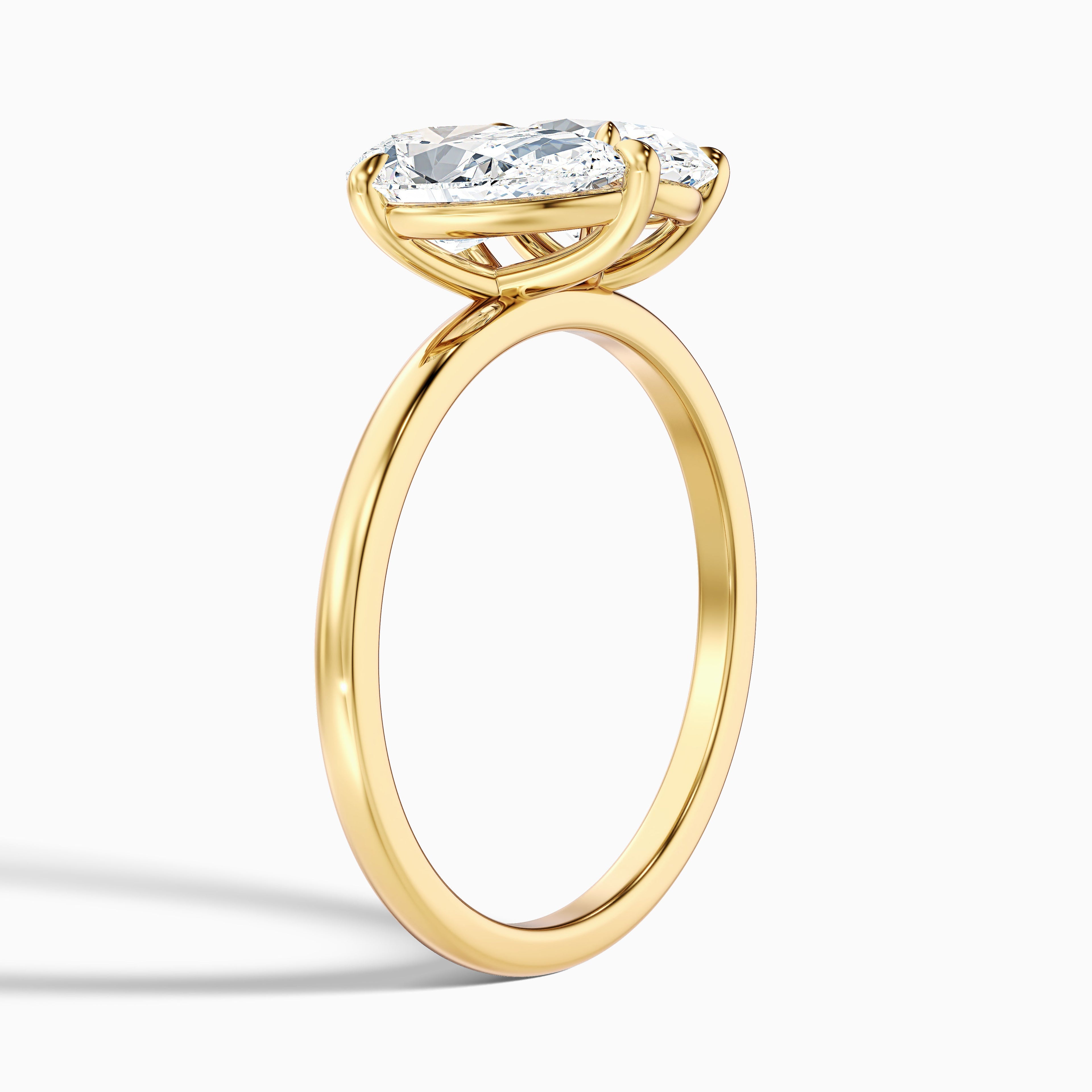Nancy Toi Et Moi Ring in 10k Rose Gold With Pear and Oval Two Stone Moissanite Diamond (1 Ct. Tw.)
