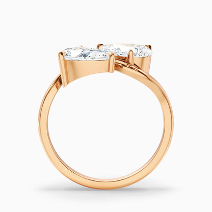 Paula Toi Et Moi Ring in 925 Sterling Silver With Both Pear Two Stone Lab Grown Diamond (1.5 Ct. Tw.)