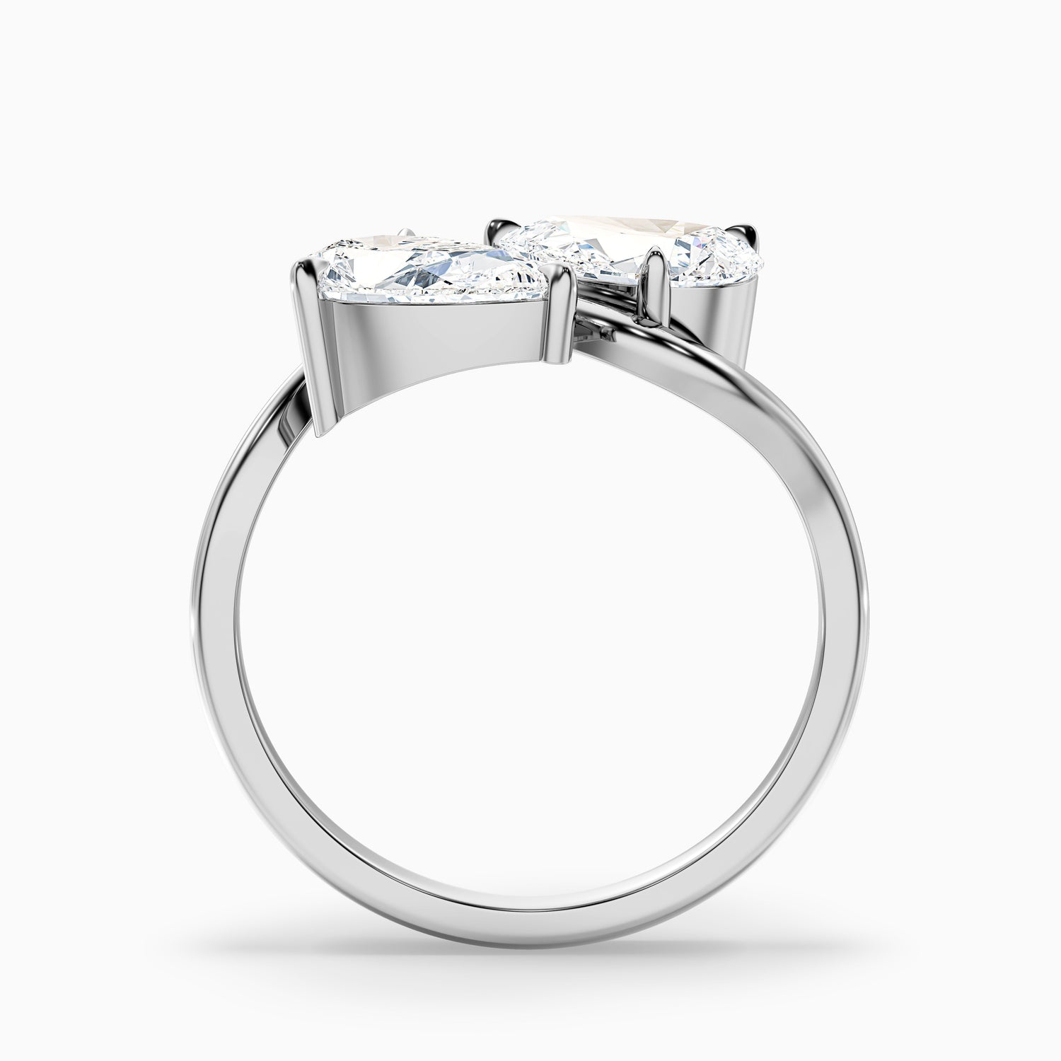 Paula Toi Et Moi Ring in 925 Sterling Silver With Both Pear Two Stone Lab Grown Diamond (4 Ct. Tw.)