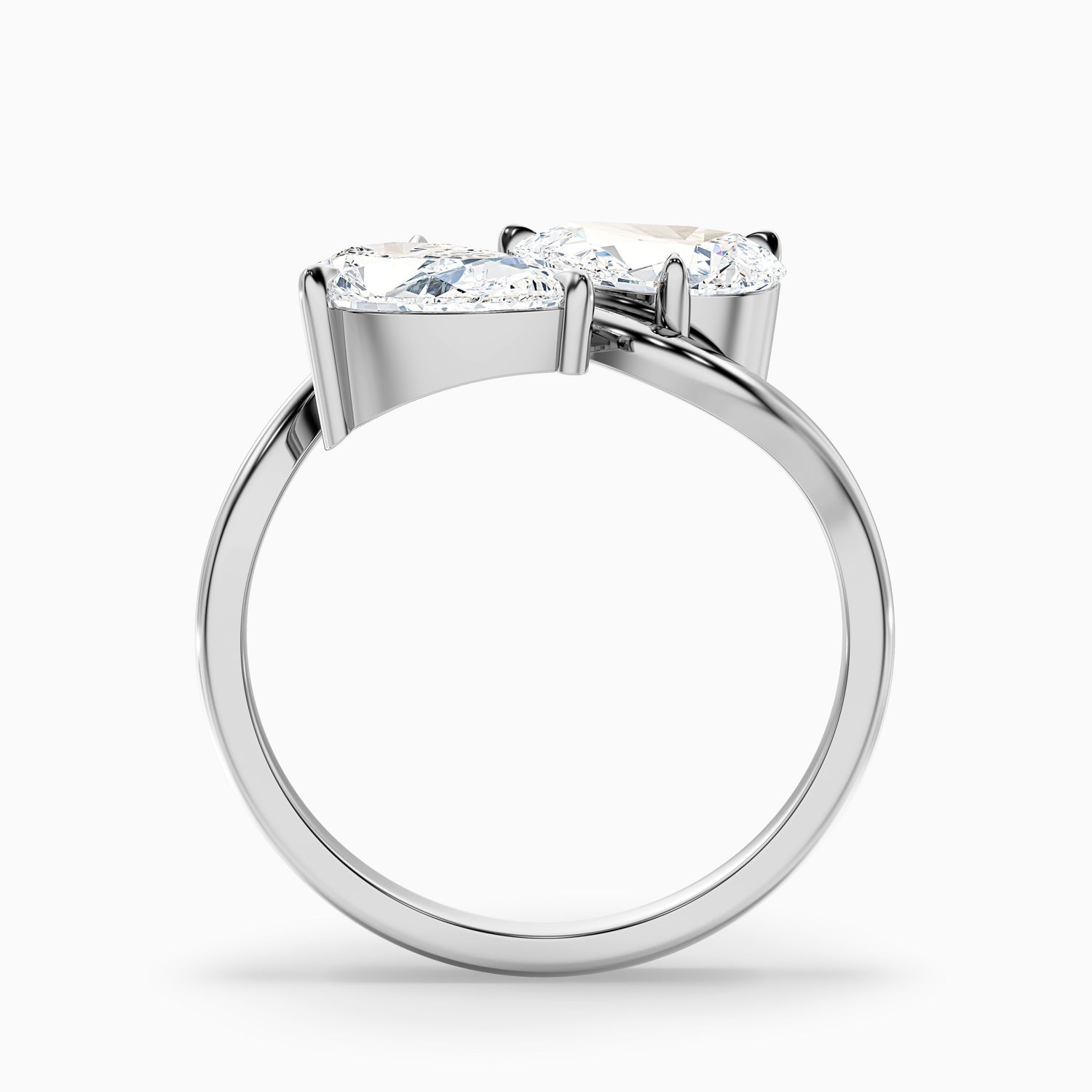 Paula Toi Et Moi Ring in 14k Rose Gold With Both Pear Two Stone Lab Grown Diamond (5 Ct. Tw.)
