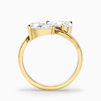 Paula Toi Et Moi Ring in Platinum With Both Pear Two Stone Moissanite Diamond (3 Ct. Tw.)