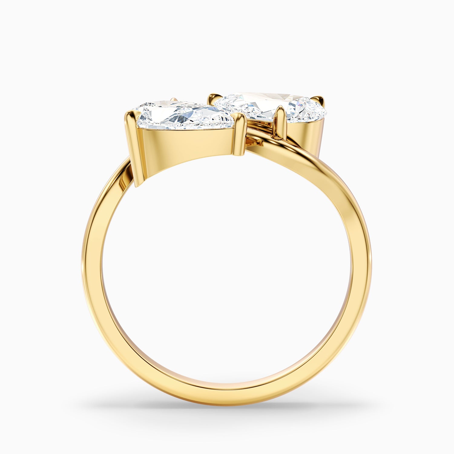 Paula Toi Et Moi Ring in 10k Rose Gold With Both Pear Two Stone Lab Grown Diamond (1.5 Ct. Tw.)