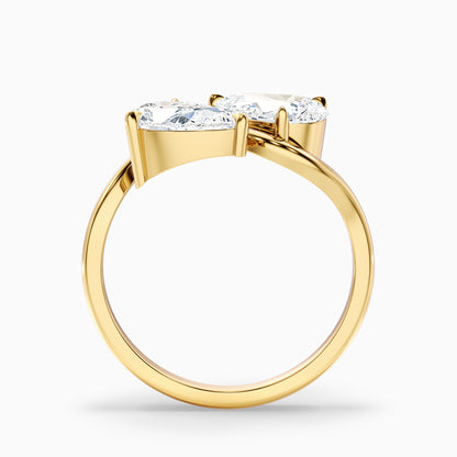Paula Toi Et Moi Ring in 925 Sterling Silver With Both Pear Two Stone Lab Grown Diamond (4.5 Ct. Tw.)