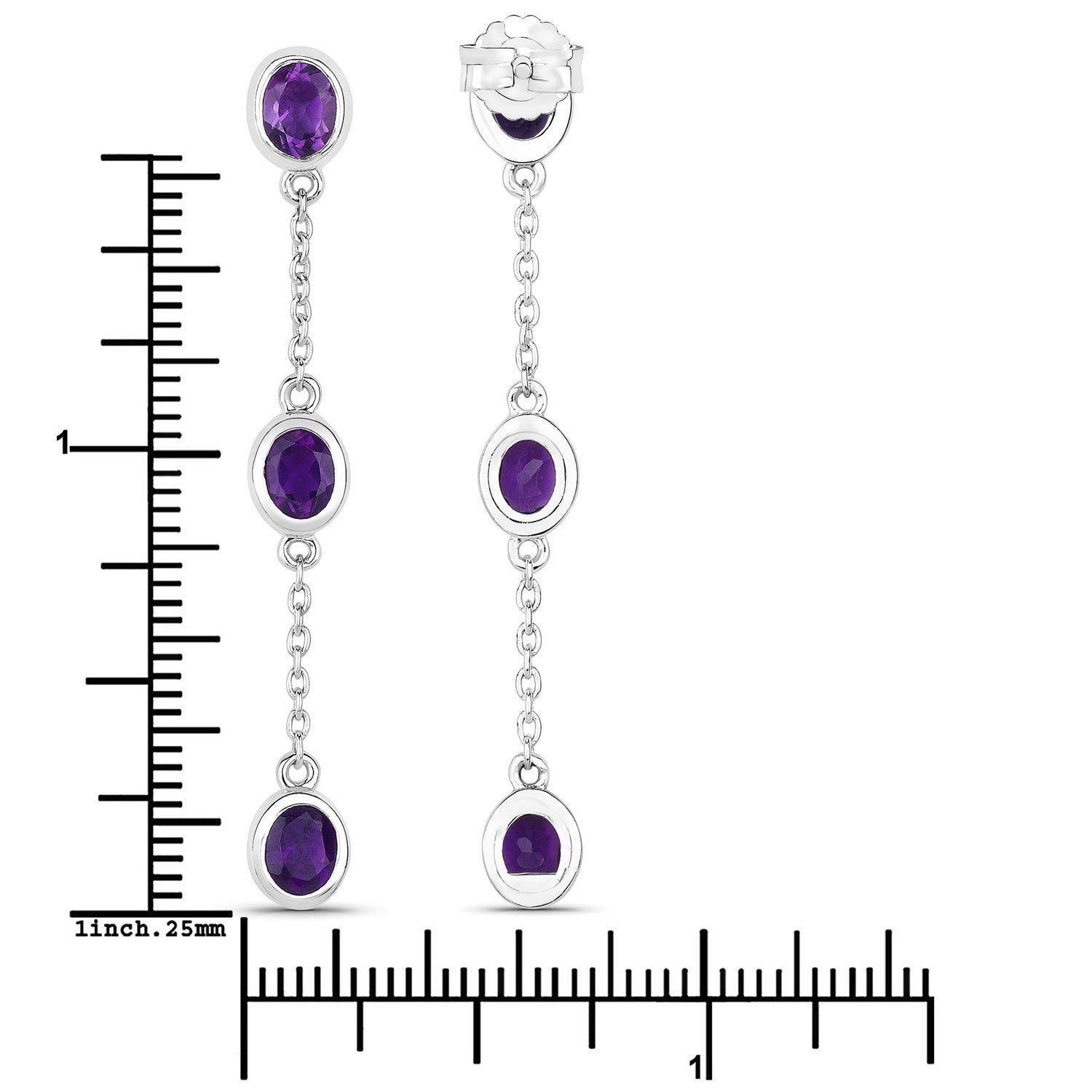 2.04 Carat Genuine Amethyst .925 Sterling Silver Earrings by Bids.com