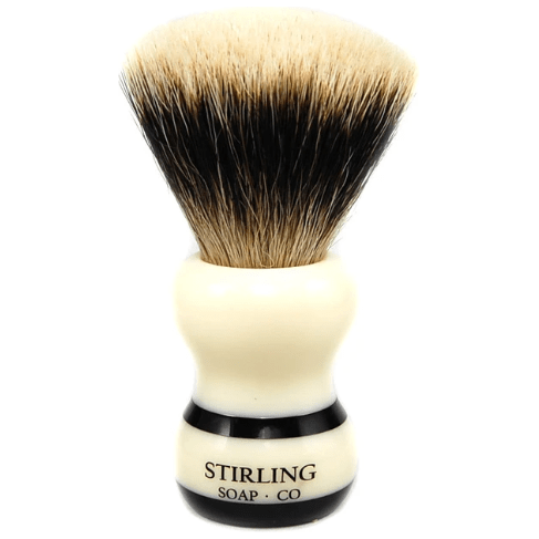 Stirling Soap Co. Black Stripe Handle Fan Knot Badger Shaving Brush by Pasteur Pharmacy