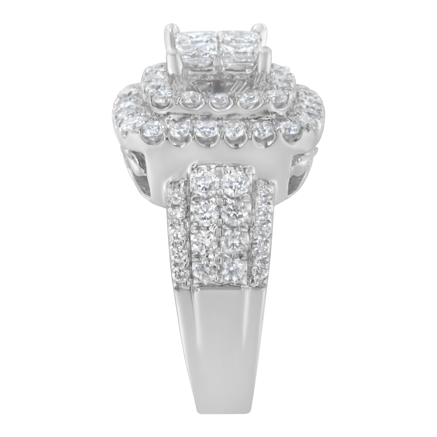 14KT White Gold Round and Princess Diamond Ring (2 1/4 cttw, H-I Color, SI1-SI2 Clarity) by Bids.com